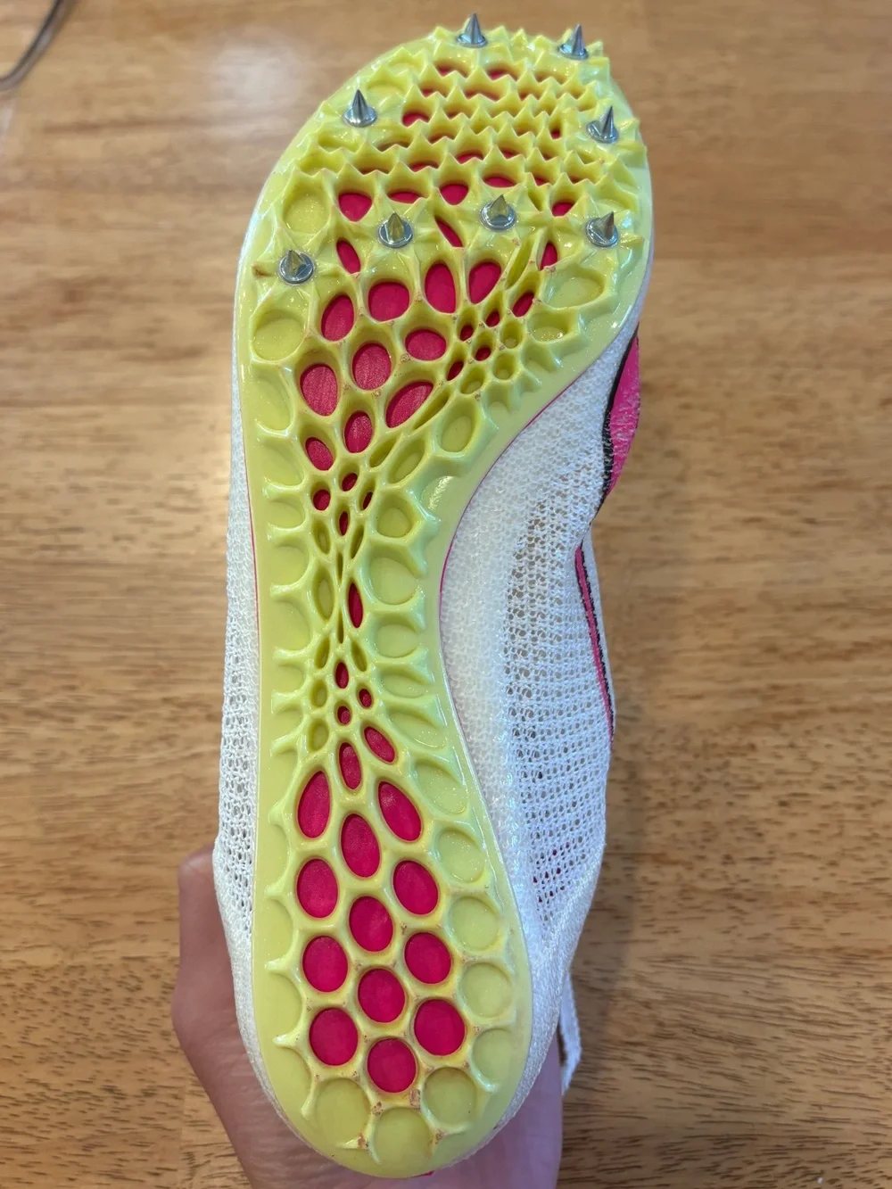Nike Women’s White & Hot Pink Track Spikes  Women's 11 Men's 9.5